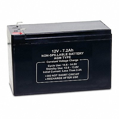 GRAINGER 47037 Sealed Lead Acid Battery 12V 7.2Ah AGM