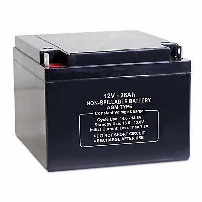 GRAINGER 47041 Sealed Lead Acid Battery 12V 26Ah AGM