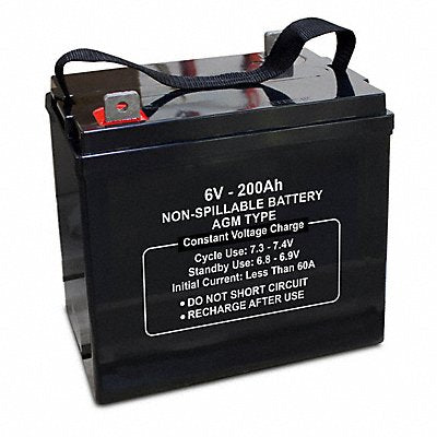 GRAINGER 47050 Sealed Lead Acid Battery 6V 200Ah L5