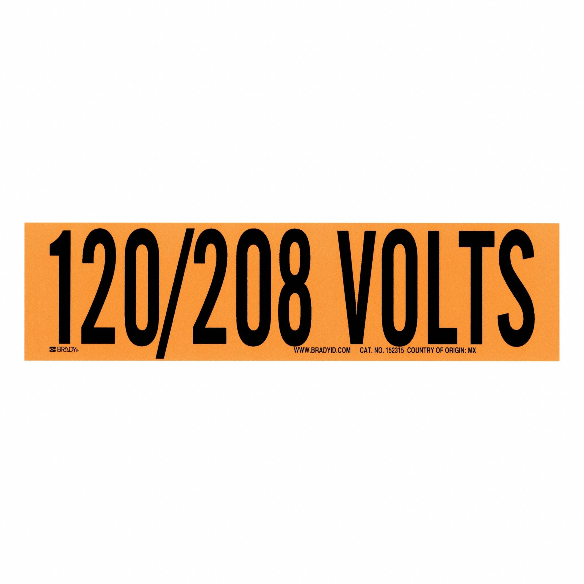 BRADY 152315 Conduit and Voltage Sign and Labels PK25