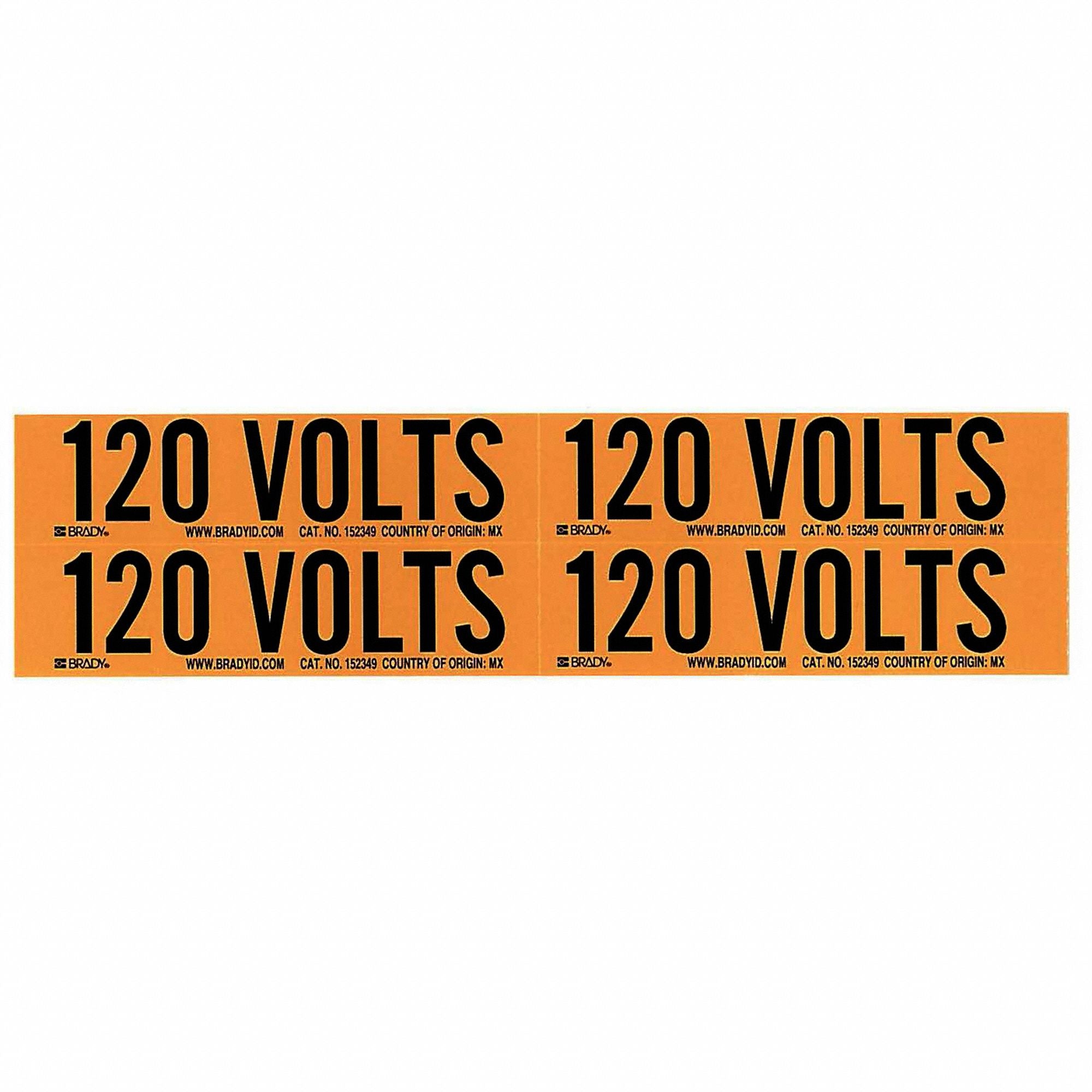 BRADY 152349 Conduit and Voltage Sign and Labels PK5