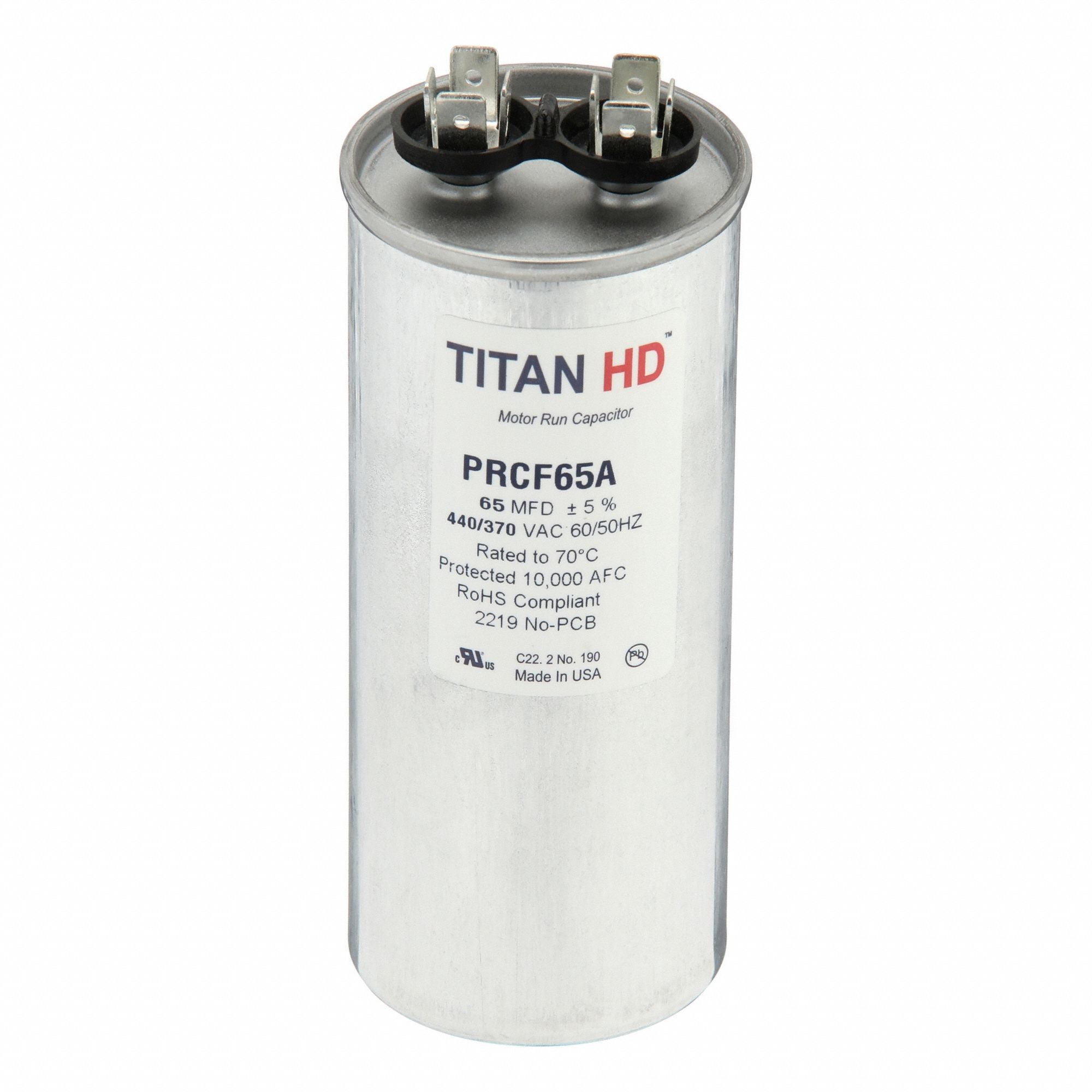 TITAN HD PRCF65A Round Motor Run Capacitor 440-370VAC