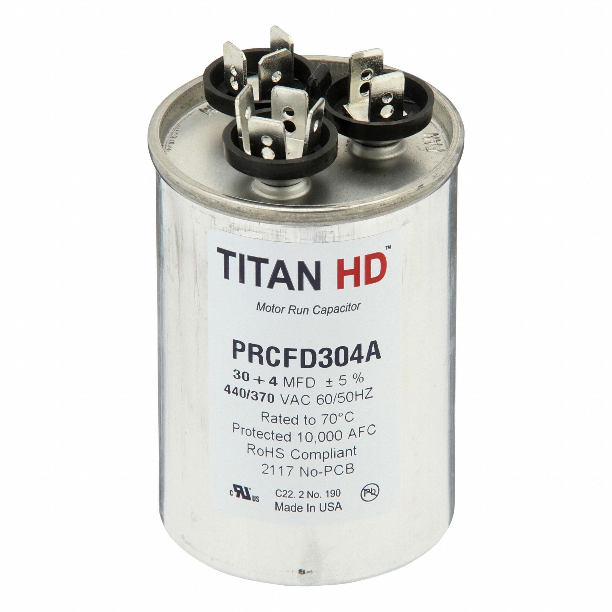TITAN HD PRCFD304A Round Motor Dual Run Capacitr 440-370VAC