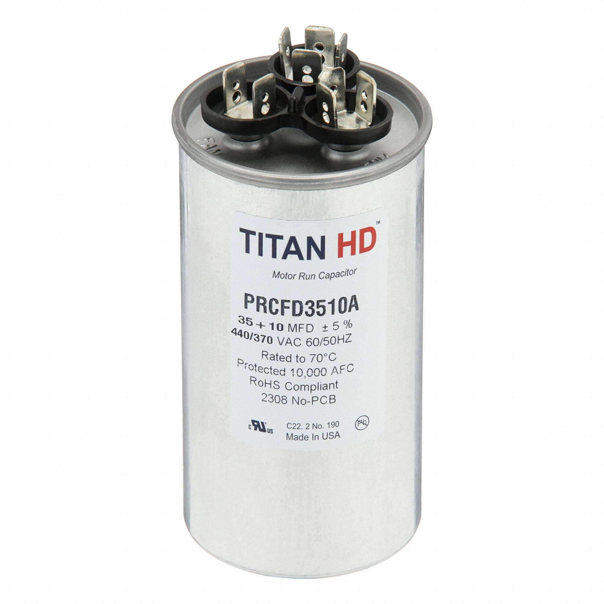 TITAN HD PRCFD3510A Round Motor Dual Run Capacitr 440-370VAC