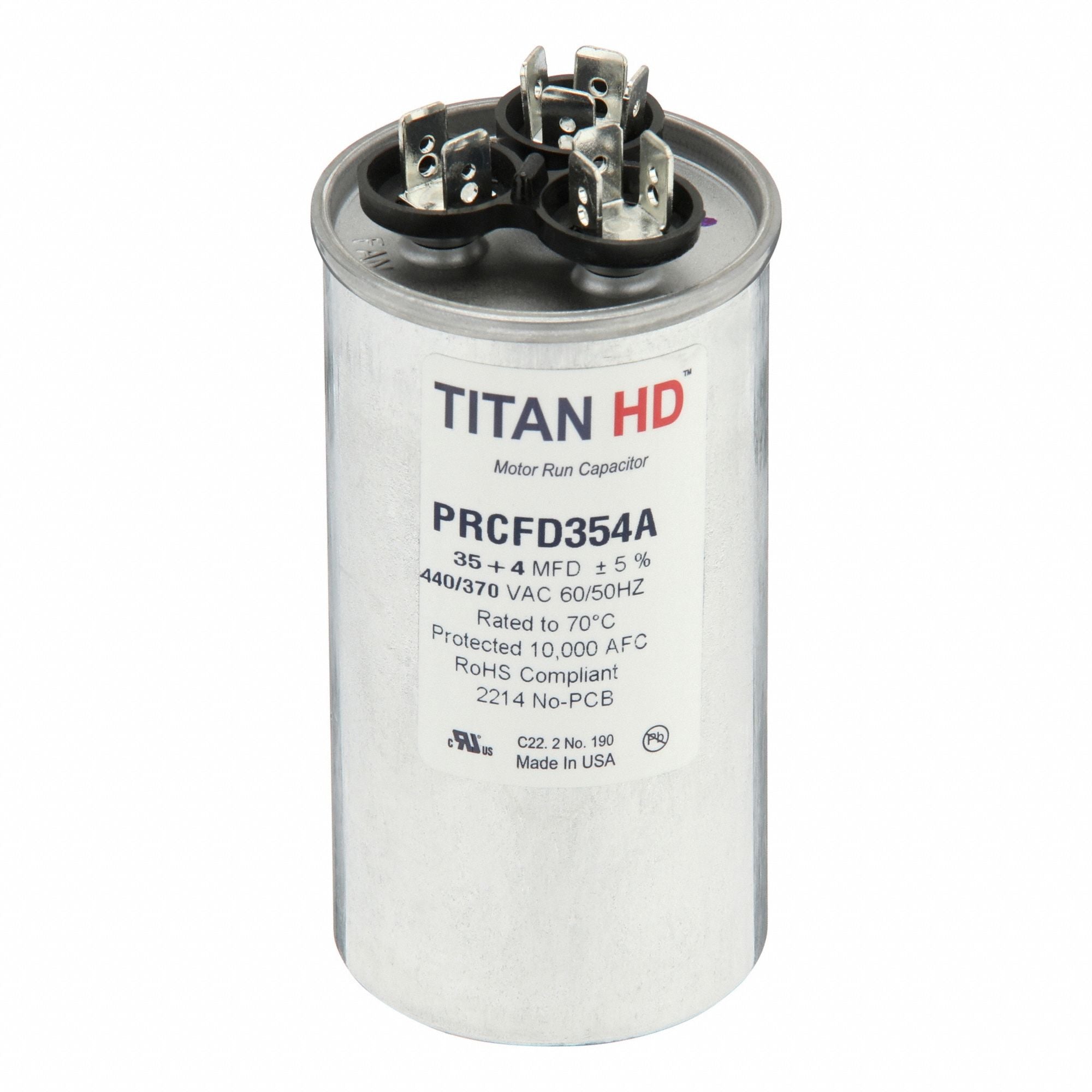 TITAN HD PRCFD354A Round Motor Dual Run Capacitr 440-370VAC