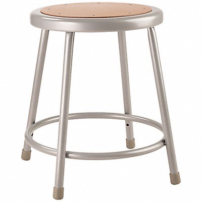 NATIONAL PUBLIC SEATING 6218 Round Stool Welded Tube Leg Black 18 H