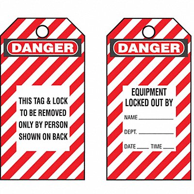PANDUIT PVT98 Tag Danger This Tag . Rd/bl/wh PK5