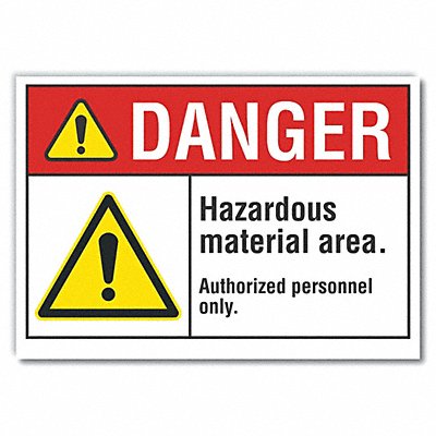 LYLE LCU40060RD7X5 Hazardous Mtrl Danger Reflective Label 5x7in