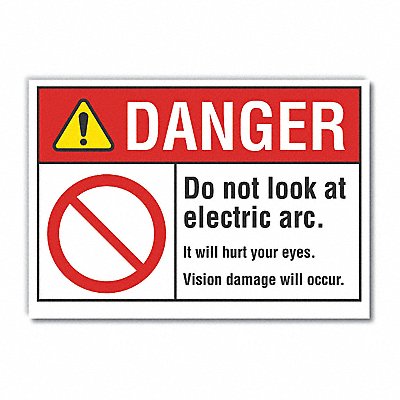 LYLE LCU40106RD10X7 Welding Sfty Danger Reflective Label 7x10in
