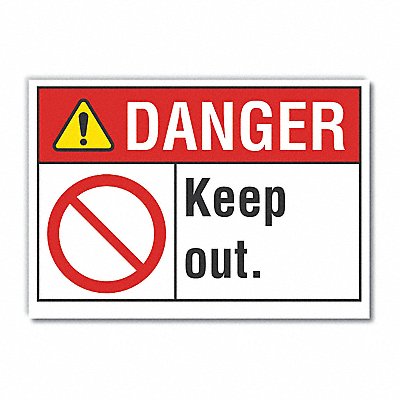 LYLE LCU40121ED14x10 Danger Sign 10in x 14in Non-PVC Polymer