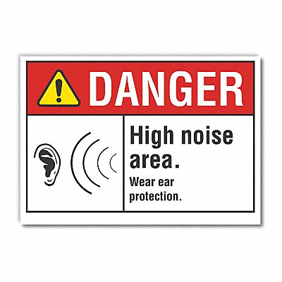 LYLE LCU40159RD14X10 Hearing Danger Reflective Label 10inx14in