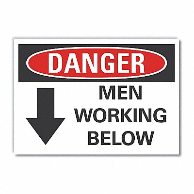 LYLE LCU40185ND10X7 Men Working Danger Lbl 7x10in Polyester