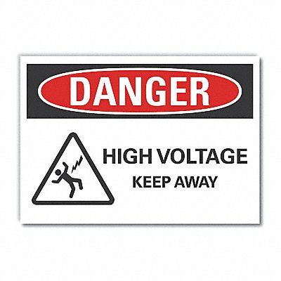 LYLE LCU40233RD10X7 High Voltage Danger Reflective Label 7inx10in