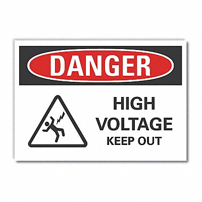 LYLE LCU40234ND14X10 High Voltage Danger Labl 10x14in Polyest
