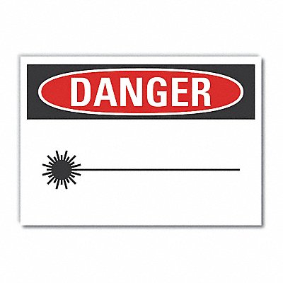 LYLE LCU40249RD7X5 Laser Area Danger Reflective Label 5inx7in