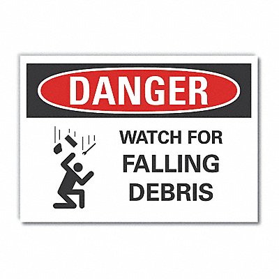 LYLE LCU40255RD14X10 Construct Area Danger Reflective Label 10x14in