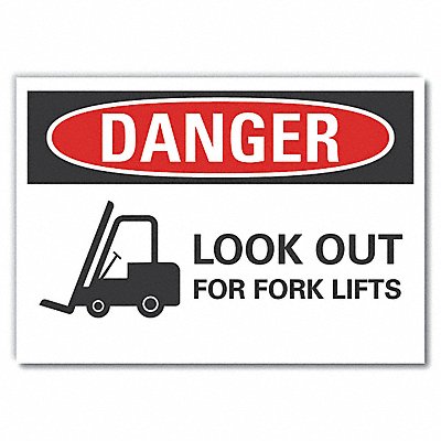 LYLE LCU40290ND14X10 Lift Truck Trfc DangrLbl 10x14in Polyest