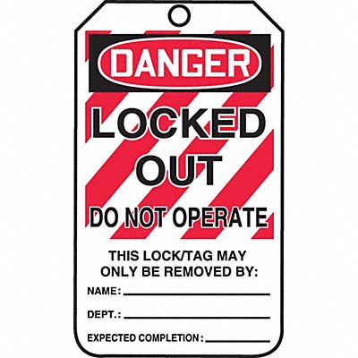 ACCUFORM MLT407CTP Danger Tag Locked Out 5-3/4 Card PK25