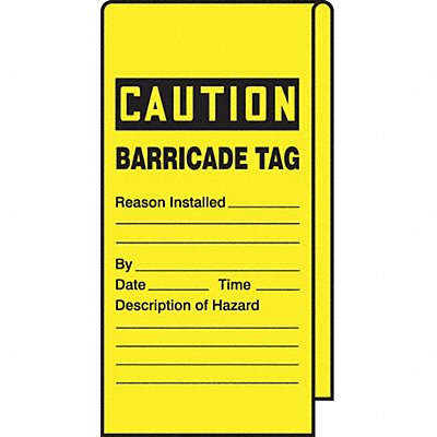 ACCUFORM TAT112 Wrap Stick Tag Caution 12 Lx3-1/8 W PK25