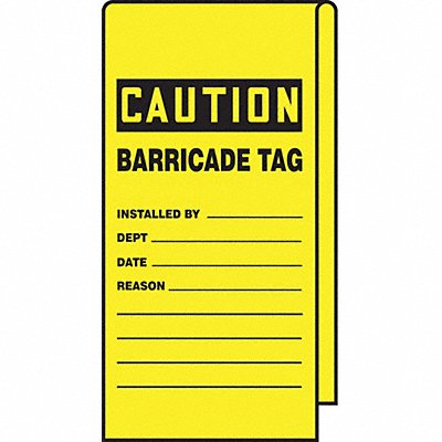 ACCUFORM TAT113 Wrap Stick Tag Caution 12 Lx3-1/8 W PK25