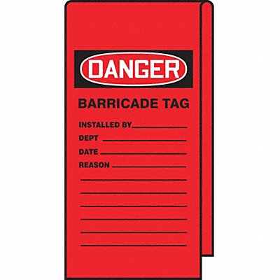 ACCUFORM TAT116 Danger Tag Barricade 12 Hx3-1/8 W PK25