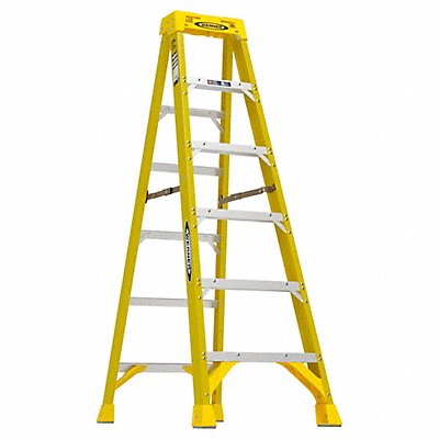 WERNER 6306 Stepladder Fiberglass 6 ft H 375 lb Cap