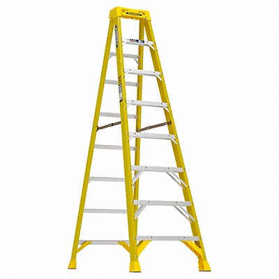 WERNER 6308 Stepladder Fiberglass 8 ft H 375 lb Cap