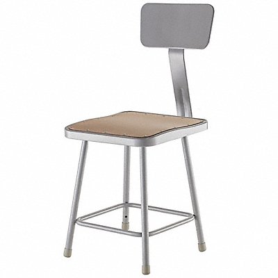 NATIONAL PUBLIC SEATING 6318B Square Stool Welded Tube Leg Grey 31 H