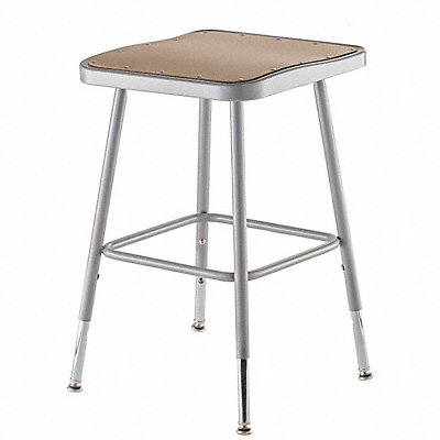 NATIONAL PUBLIC SEATING 6318H Square Stool Adjustable Legs Grey 18 H