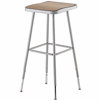 NATIONAL PUBLIC SEATING 6330H Square Stool Adjustable Legs Grey 30 H