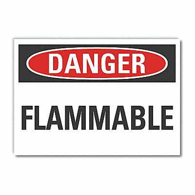 LYLE LCU40322ND7X5 Flammable Mtrl Danger Labl 5x7in Polyest