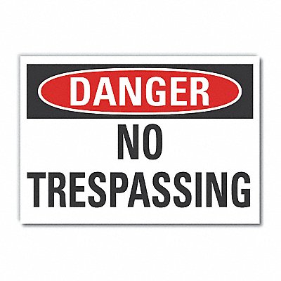LYLE LCU40371ND10X7 No Trespassing Danger Lbl 7x10in Polyest
