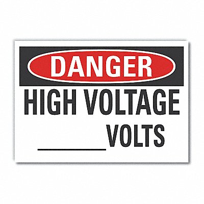 LYLE LCU40407RD7X5 High Voltage Danger Reflective Label 5inx7in