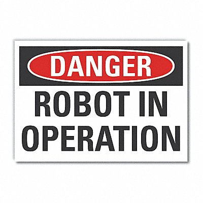 LYLE LCU40410ND14X10 Robot Area Danger Lbl 10x14in Polyester