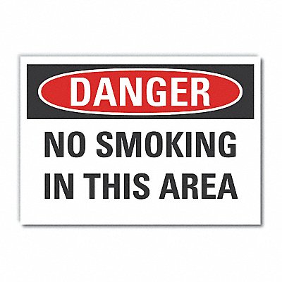 LYLE LCU40465RD5X35 No Smoking Danger Reflective Label 3.5inx5in