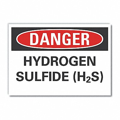 LYLE LCU40474RD14X10 Hydrogen Sulfide Reflective Label 10x14in