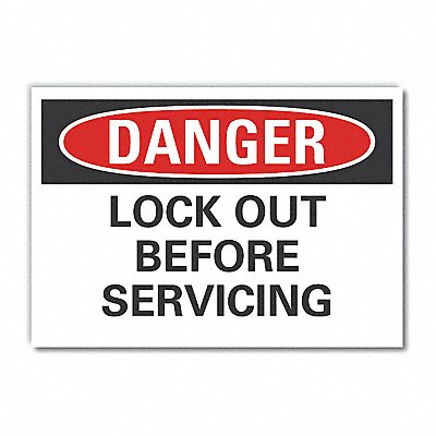 LYLE LCU40489RD10X7 Lockout Tagout Danger Reflective Label 7x10in