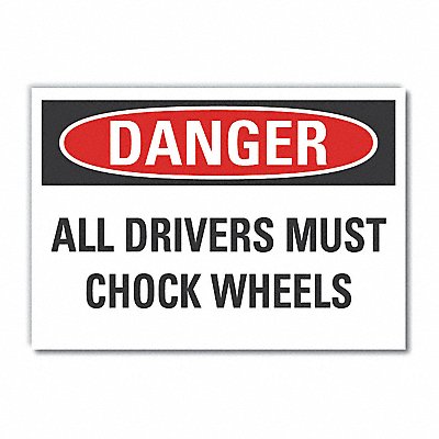 LYLE LCU40501RD14X10 Chock Wheels Danger Reflective Label 10inx14in
