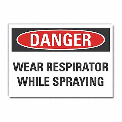 LYLE LCU40511RD14X10 Respirator required Danger Reflective Label 10x14in