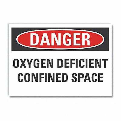 LYLE LCU40518RD10X7 Confined Space Danger Reflective Label 7x10in