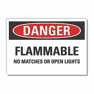 LYLE LCU40544RD5X35 Flammable Material Danger Reflective Label 3.5x5in
