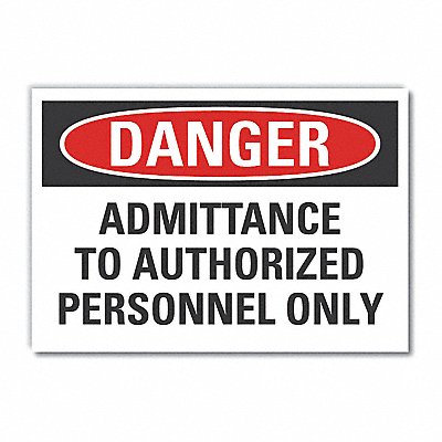LYLE LCU40573RD7X5 Auth Person Reflective Label 5 in x 7 in
