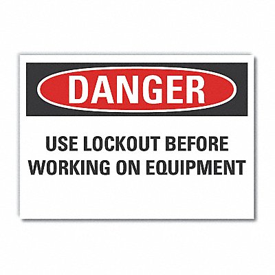 LYLE LCU40580RD5X35 Lockout Tagout Danger Reflective Lbl 3.5x5in