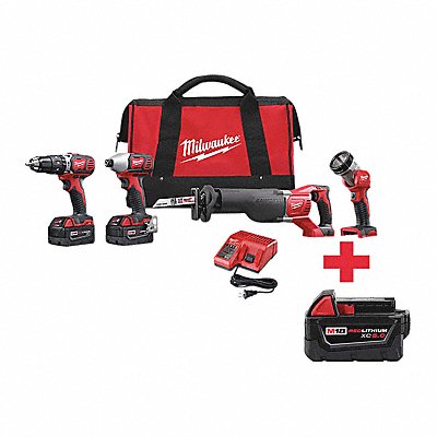 643F88 MILWAUKEE 26962400000000 Cordless Combination Kit 4 Tools 18V DC