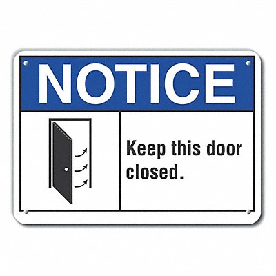 LYLE LCU50004NA14X10 Alum Door Instrction Notice Sign 10x14in