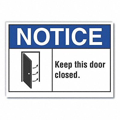 LYLE LCU50004ND7X5 Door Instrction Notice Lbl 5x7in Polyes