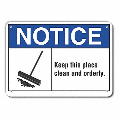 LYLE LCU50022NA10X7 Alum Cleaning Notice Sign 7x10in Alum