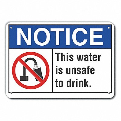 LYLE LCU50031NA14X10 Alum Potable Water Notice Sign 10x14in