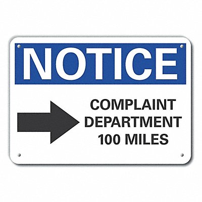LYLE LCU50041NP14X10 Plstic Humor Notice Sign 10x14in Plstic