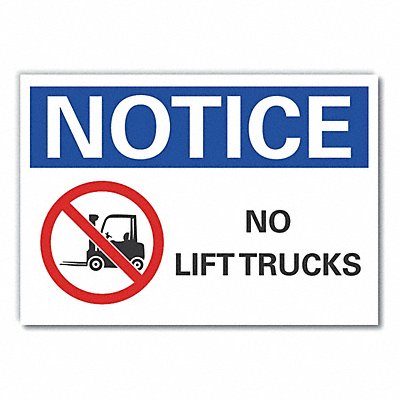 LYLE LCU50049ND5X35 Lift Truck Traffic Notice Lbl 3.5x5in